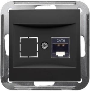 PEHA Badora MAT ZWART inbouw unit UTP CAT6 RJ45 enkel - 4603600