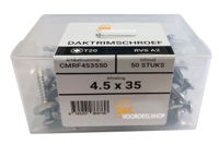 Daktrimschroef RVS A2 4,5 x 35 mm verpakt per 50 stuks