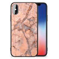 iPhone X | Xs Marmeren Print Telefoonhoesje Marmer Oranje