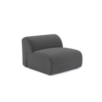 Armloze fauteuil in grafietgrijze bouclette stof - thumbnail