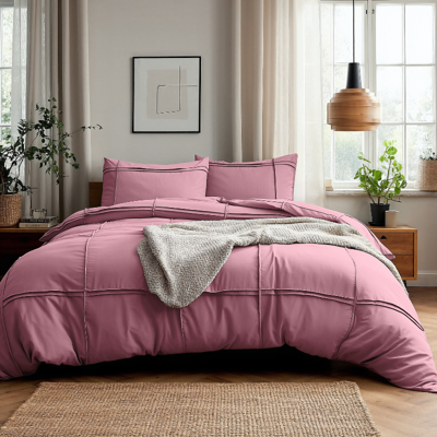 Dekbedovertrek Washed Tufted Oud Roze Effen 200x200 Cm Anti Allergie Sleeptime - Dekbed-Discounter.nl