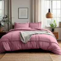 Dekbedovertrek Washed Tufted Oud Roze Effen 240x200 Cm Anti Allergie Sleeptime - Dekbed-Discounter.nl