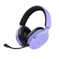 Trust GXT491P FAYZO Over Ear headset Gamen Bluetooth Virtual Surround Lila Surround sound, Microfoon uitschakelbaar (mute), Volumeregeling