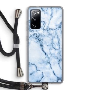 Blauw marmer: Samsung Galaxy S20 FE / S20 FE 5G Transparant Hoesje met koord