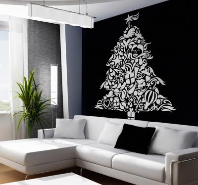 Kerstboom sierlijke sticker