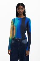 Fijn verticaal verloop trui - BLUE - XL