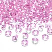 Hobby/knutsel strass steentjes - roze - 100x - 12 mm - kunststof - diamantlook