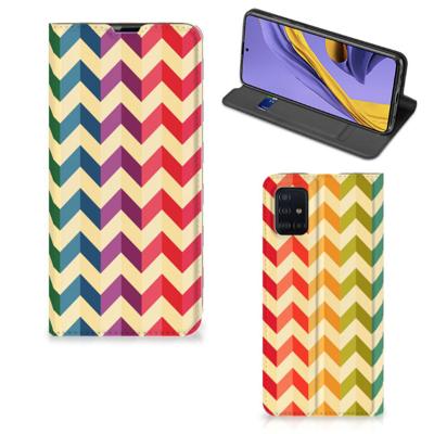 Samsung Galaxy A51 | Hoesje met Magneet | Zigzag Multi Color Samsung Galaxy A51 | Hoesje met Magneet | Zigzag Multi Color