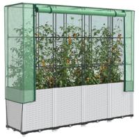 Plantenbak verhoogd met kashoes 160x40x153 cm rattanlook