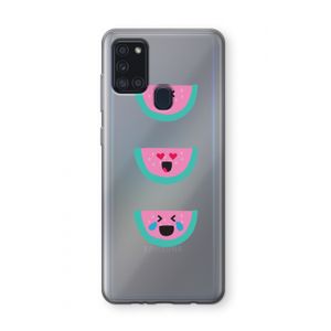 Smiley watermeloen: Samsung Galaxy A21s Transparant Hoesje