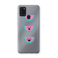 Smiley watermeloen: Samsung Galaxy A21s Transparant Hoesje