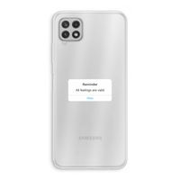 Reminder: Samsung Galaxy A22 4G Transparant Hoesje
