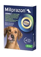 KRKA MILPRAZON KAUWTABLETTEN ONTWORMINGSTABLETTEN HOND >5 KG 12,5 MG/125 MG 4 TBL