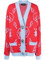 Philipp Plein cardigan à logo en jacquard - Rouge