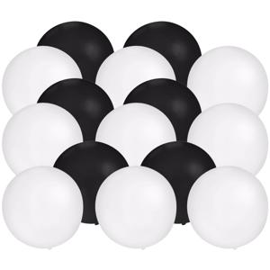 Bellatio Decorations - 20x stuks groot formaat ballonnen - zwart en wit - Diameter 60 cm