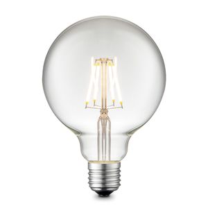 Edison Vintage E27 LED filament lichtbron Globe | G95 Deco | Retro LED lamp | 9.5/9.5/13.5cm | Helder | geschikt voor E27 fitting | Dimbaar | 4W 440lm 3000K | warm wit licht