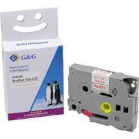 Labeltape G&G BB-B-G-232 Compatibel vervangt Brother TZe-232 Tapekleur: Wit Tekstkleur: Rood 12 mm 8 m