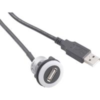 TRU COMPONENTS USB-05-BK USB-inbouwbus 2.0 Bus, inbouw USB-bus type A verlicht naar USB-steker type A met 60 cm kabel Inhoud: 1 stuk(s) - thumbnail