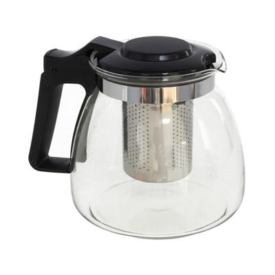 Gerimport Theepot met filter - 900 ml - glas - infuser - 17 cm