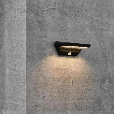 Buitenlamp gevelverlichting solar zwart zonnepaneel en sensor Nordlux Agena 22 cm
