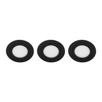 Set 3x Ondiepe Bella LED spot kantelbaar 5Watt rond ZWART IP65 dimbaar