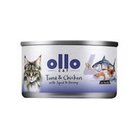 OLLO Cat nr 4 Tuna & Chicken with squid & shrimp in broth - nat kattenvoer - 70g
