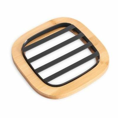 Placemat DKD Home Decor 17 x 17 x 1 cm Natuurlijk Zwart Staal
