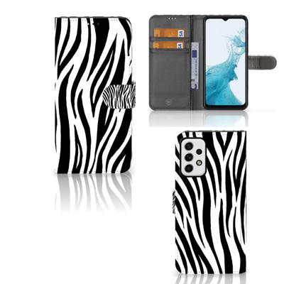 Samsung Galaxy A23 | Telefoonhoesje | Met pasjeshouder | Zebra
