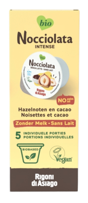 Nocciolata Intens Hazelnoten en Cacao Cups Zonder Melk Bio