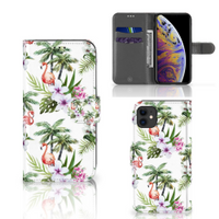 Apple iPhone 11 Telefoonhoesje met Pasjes Flamingo Palms