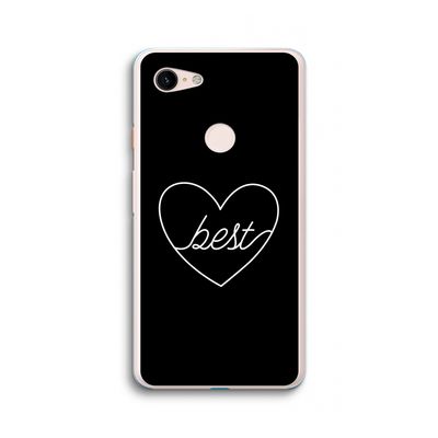 Best heart black: Google Pixel 3 XL Transparant Hoesje