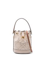 Tory Burch sac seau mini à plaque logo - Tons neutres