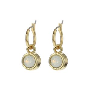 Biba Hang Oorbellen met Swarovski Steentje Wh. Opal Goud