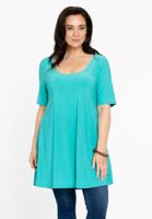 Yoek Tuniek met diepe halslijn | Turquoise | Maat 54/56