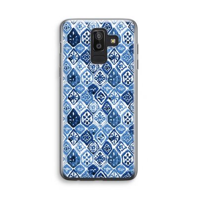 Blauw motief: Samsung Galaxy J8 (2018) Transparant Hoesje