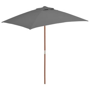 Parasol met houten paal 150x200 cm antraciet