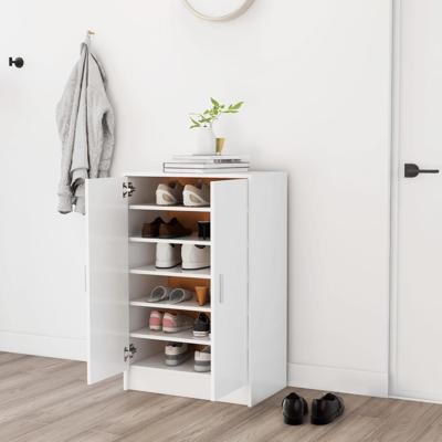 Schoenenkast 60x35x92 cm bewerkt hout wit