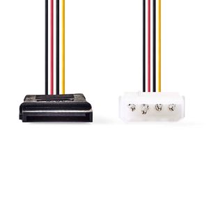 Nedis Interne Voedingskabel | Molex Male | SATA 15-Pins Female | Verguld | 0.15 m | Rond | PVC | Multicolour | Doos - CCGB73500VA015