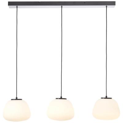 Brilliant HanglampKaizen 3-lichts zwart met wit - 60155/76