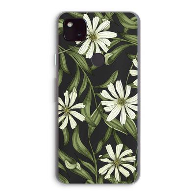 Wit bloemenpatroon: Google Pixel 4a 5G Transparant Hoesje
