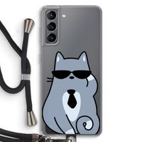 Cool cat: Samsung Galaxy S21 Transparant Hoesje met koord