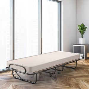 Opvouwbaar Bed Opklapbaar Extra Gastenbed Met 10 cm Traagschuim Matras Super Stevig Metalen Frame Gemaakt in Italië