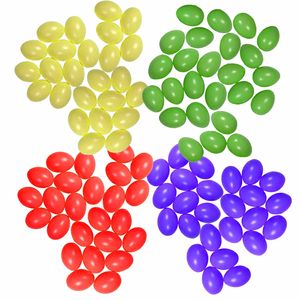 100x stuks multi-color gekleurde kunststof paaseieren van 6 cm - Feestdecoratievoorwerp