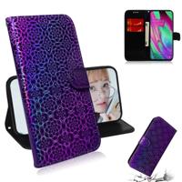 Voor Galaxy A40 effen kleur kleurrijke magnetische Buckle horizontale Flip PU lederen draagtas met houder & kaartsleuven & portemonnee & Lanyard (paar