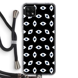 Eyes pattern: Samsung Galaxy A22 5G Transparant Hoesje met koord