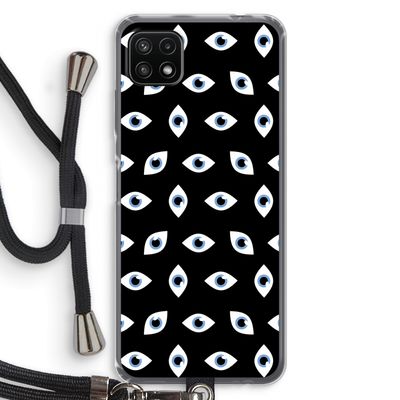 Eyes pattern: Samsung Galaxy A22 5G Transparant Hoesje met koord