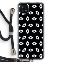Eyes pattern: Samsung Galaxy A22 5G Transparant Hoesje met koord