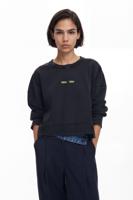 Gewassen effect sweatshirt - BLACK - L