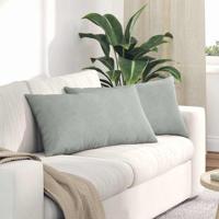 Sofa Kussens 2 pcs Lichtgrijs 80 x 40 cm Katoen Stof