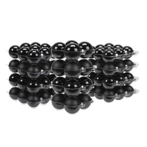 88x stuks glazen kerstballen zwart 4, 6 en 8 cm mat/glans - Kerstbal